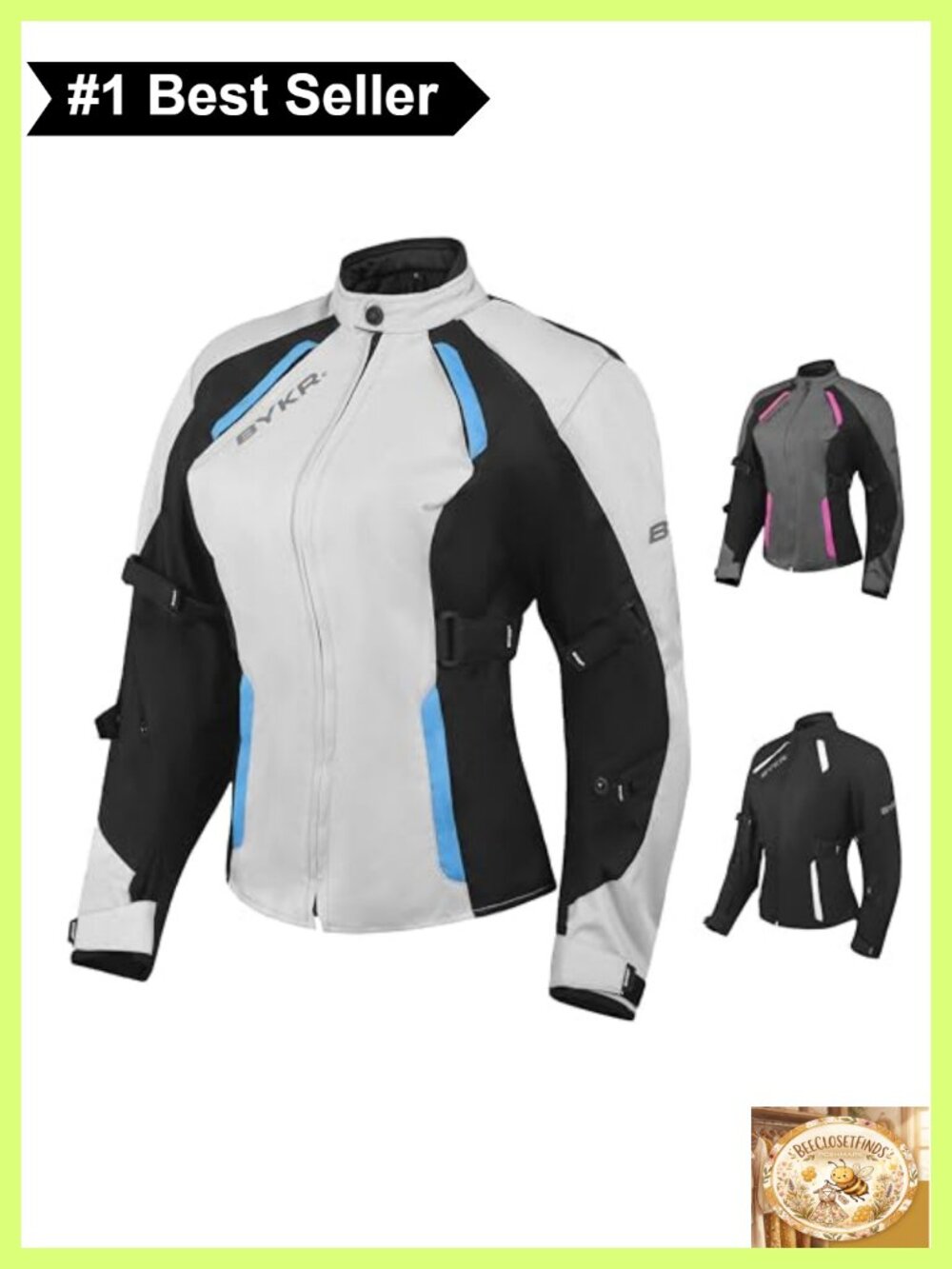 Women's Motorcycle Jacket CE Armored Cordura Biker Riding Gear 4 Season